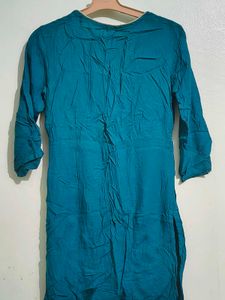 Teal Embroidered Kurta