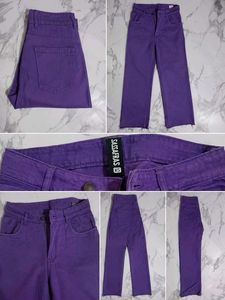 Vibrant Purple High-Waisted Jeans