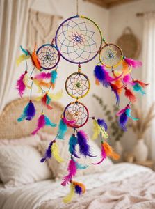 🌈🪶 MULTICOLOUR DREAM FEATHER CATCHER