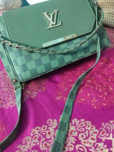 Green Checkered Crossbody Bag