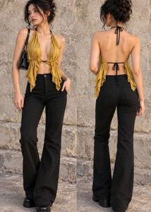 Sparkly Gold Halter Bikini Top