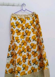 Bright Yellow Kurti Skirt With Dupatta