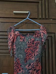 Sheer Animal Print Midi Dress