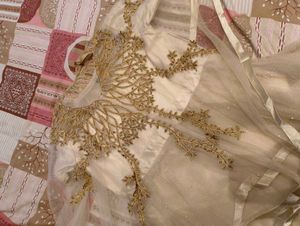 Elegant Cream &amp; Gold Gown