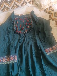 Teal Kurta Set with Trousers