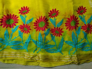 Beautiful Saree Embroiding Work With Blouse