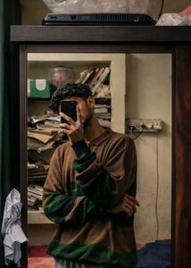Ambassador Men Brown Striped Knit Sweater