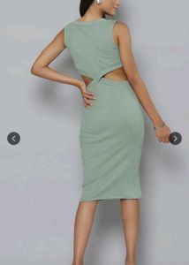 Women's Cut-Out Ribbed Midi Dress