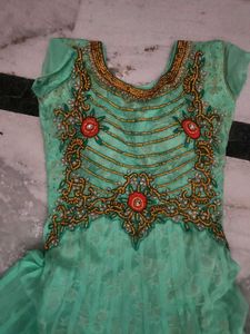 Beautiful Mint Green Ethnic Gown