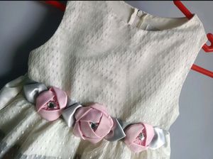 White Nd Baby Pink Combination Girl Frocks