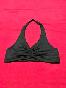 Black Halter Bralette Top