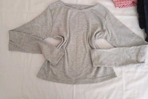 Comfortable Grey Long Sleeve Top