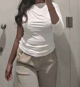 Stylish White One-Shoulder Top