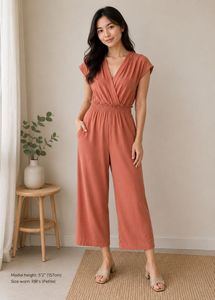 Monteau Los Angeles Dusty Rose Wrap Jumpsuit