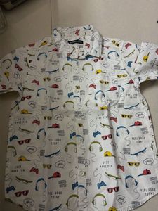 Vibrant Abstract Print Short Sleeve Shirt