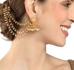 Elegant Pearl Jhumka Ear Cuffs