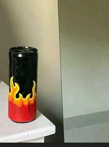 Hand-Painted Flame Art Vase | Unique Handmade Ar