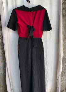 Elegant Black &amp; Red Maxi Dress