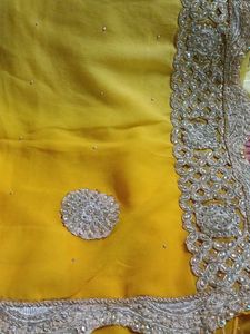 Beautiful Dual-Tone Saree with Heavy Embroidered B