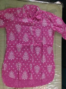 Pink Printed Cotton Coord Set