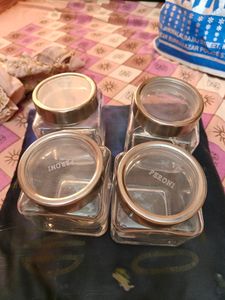 Four Pcs Glass Jars