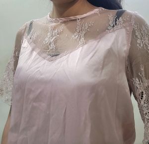 Shein Net Satin Top