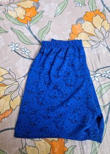Blue Shorts with Umbrella Print