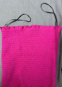 Hot Pink Smocked Tube Top