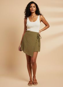 Olive Wrap Skorts