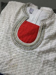 Elegant White Embroidered Ethnic Gown