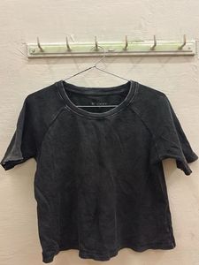Stylish Charcoal Ribbed T-Shirt