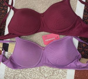 Two Comfy Bras - Burgundy & Lavender