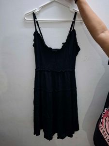 Black Tiered Ruffle Mini Dress