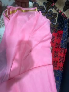 Elegant Pink &amp; Gold Saree