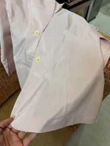 Light Pink Button-Up Blazer
