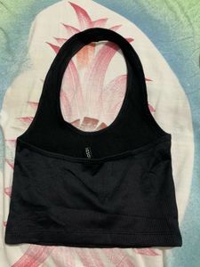 Ribbed Halter Neck Crop Top