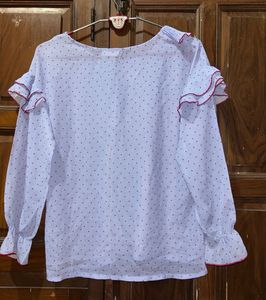 Polka Dot Ruffle Blouse