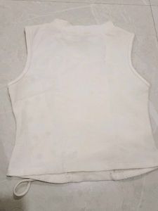 Chic White Sleeveless Lace-Up Top