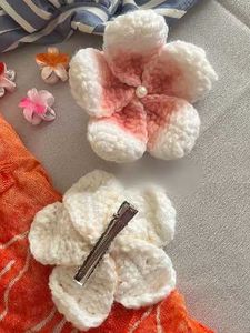 Crocheted Flower Hair Clips - Set of 2