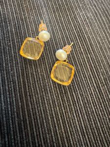 Elegant Pearl &amp; Citrine Earrings