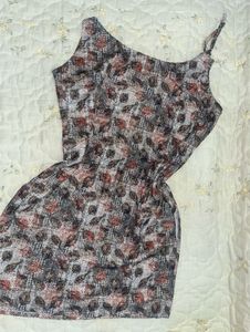 Floral Print one shoulder tie-up Kurti