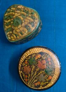 vintage kashmiri paper mache boxes