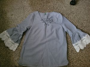 Blue White Casual TOP