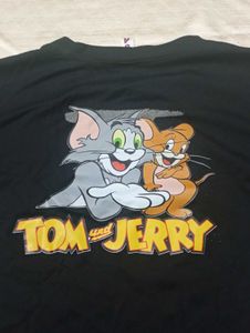 Tom &amp; Jerry Black Graphic Tee
