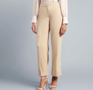 Classic pinkish Beige straight Trousers