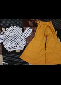 Cute Polka Dot Top &amp; Palazzo Set