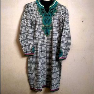 Embroidered Woollen Kurta Set