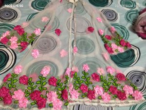 Embroidered Floral shrug and skirt