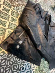 Women's Black Faux Leather Jacket