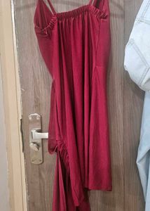 Elegant Wine Red Asymmetrical Dress